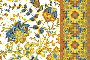 Set of seamless floral pattern
