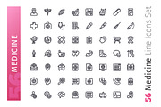 Medicine Line Icons Set, an Outline Icon by Voysla's Shop (Thumbnail 2 of 4)