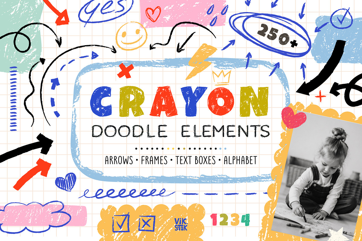 Crayon Doodle Elements Bundle, an Object Graphic by vik.stock (Photo 1 of 7)