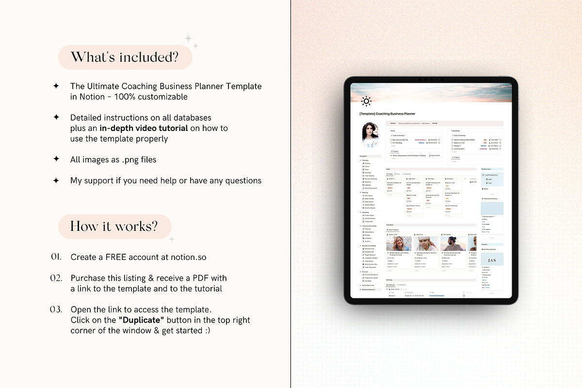 Notion Coaching Business Planner, a Stationery Template by TheCoastlineStudio (Photo 10 of 10)