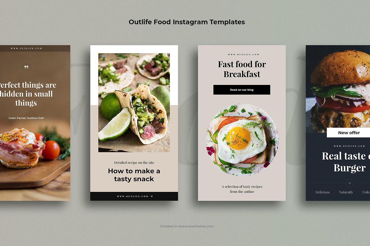 Outlife Food Instagram Templates, a Social Media Template by Creatoly (Photo 2 of 3)