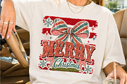 Vintage Merry Christmas Bow Design, a Seasonal Illustration by Creative Art (Thumbnail 2 of 3)