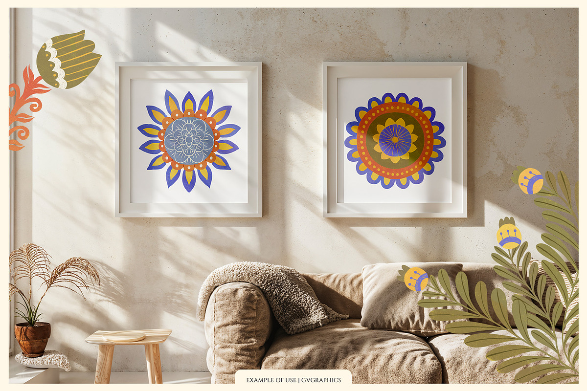 Folk Spring Illustrations, a Decorative Illustration by GVGraphics (Photo 10 of 14)