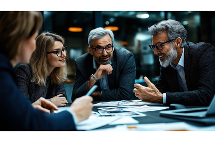 A group of professionals engaged in, a Business Photo by Sergey Kotenev