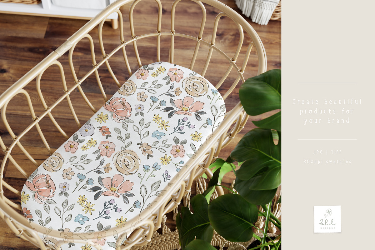 Watercolour Floral Seamless Patterns, a Pattern Graphic by bhldesigns (Photo 3 of 10)