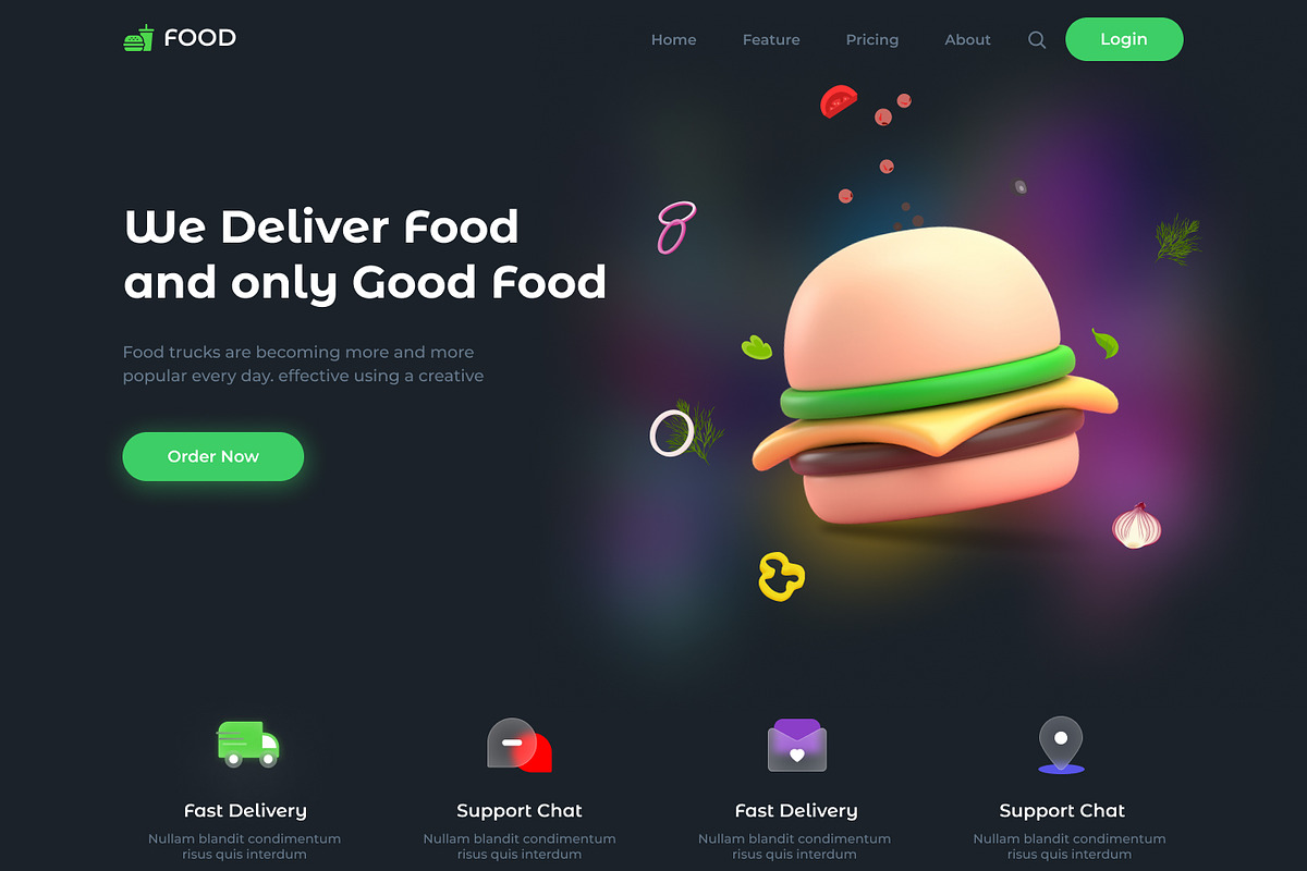 Restaurant Food Landing Page, a Marketing Template by Neha Guleria (Photo 2 of 2)
