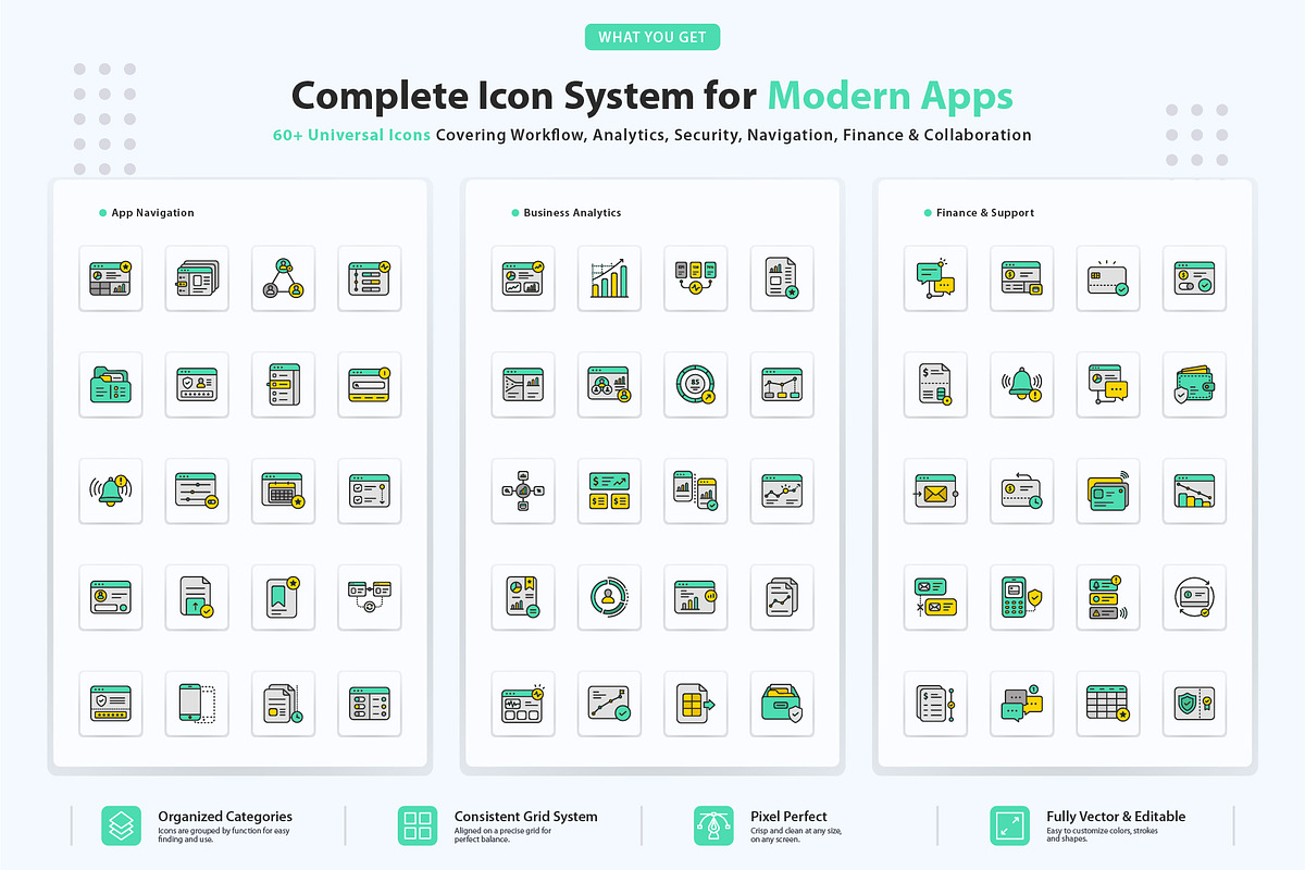 SaaS Dashboard Icons, an Outline Icon by vexper (Photo 3 of 10)
