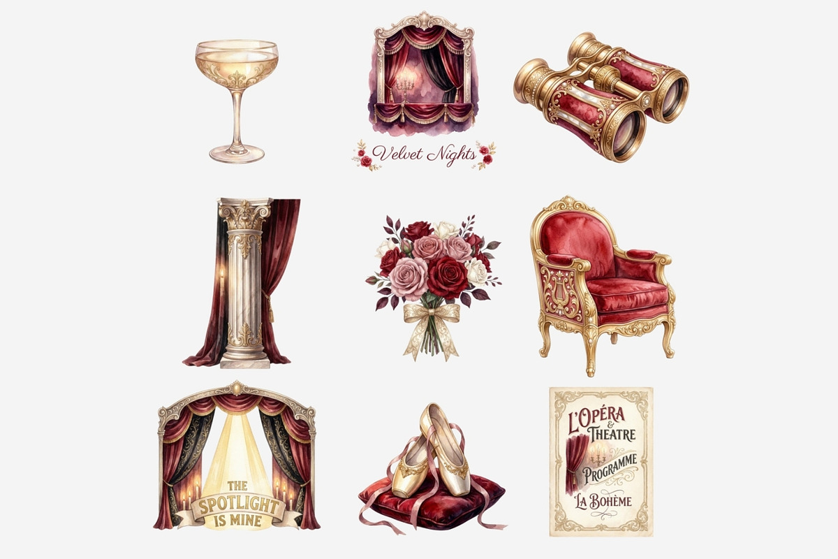 Watercolor Opera Theater Bundle, a Person Illustration by Tanya Kart (Photo 11 of 13)