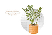 Watercolor Houseplants Clipart, an Object Illustration by ArtGiftsStudio (Thumbnail 4 of 5)