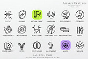Fabric Features Line Icons 40% OFF, an Outline Icon by Ksenia Shmakova (Thumbnail 3 of 4)