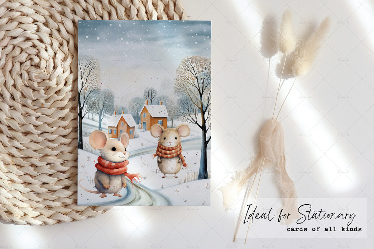 Winter Mouse Whimsy, an Animal Illustration by Dazzling Art Boutique (Photo 8 of 12)
