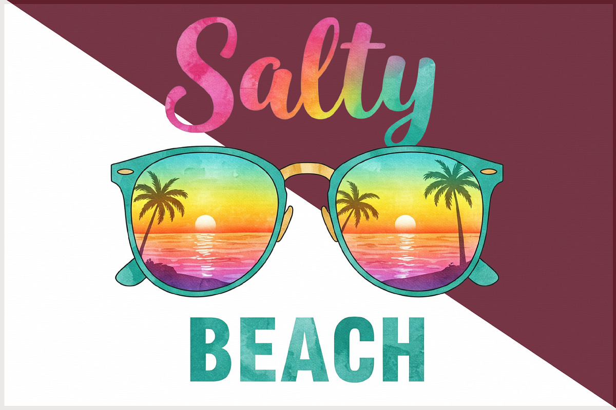 Salty Beach Summer Vibes PNG, an Illustration by Sublimation Artist (Photo 3 of 6)