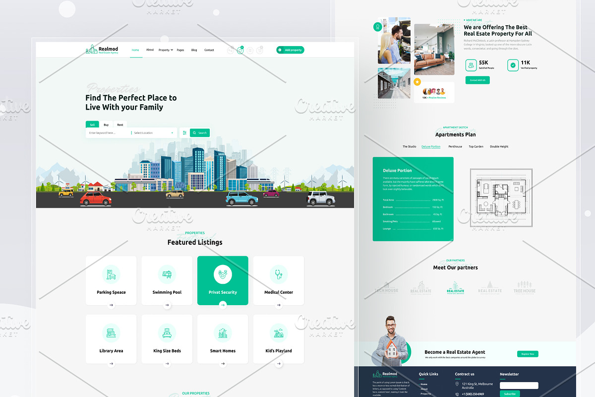Mega UI Website Template Bundle, a Landing Page Template by DesignsLab (Photo 8 of 22)