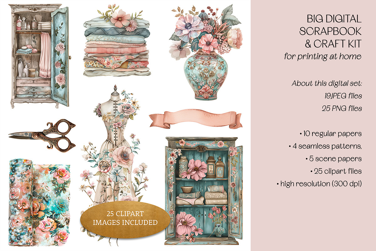 The Joy Of Sewing Scrapbook Kit, a Decorative Illustration by The Dutch Lady Designs (Photo 6 of 9)