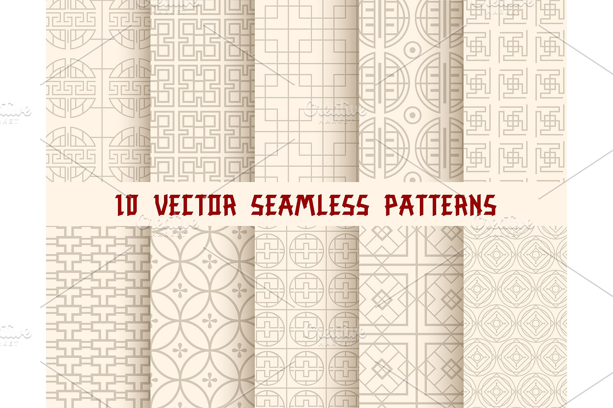 Oriental or asian seamless pattern background, a Decorative Illustration by Vector Tradition
