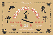 Tropical Icons Hand Drawn Graphics, an Icon by BirDIY Design (Thumbnail 1 of 10)