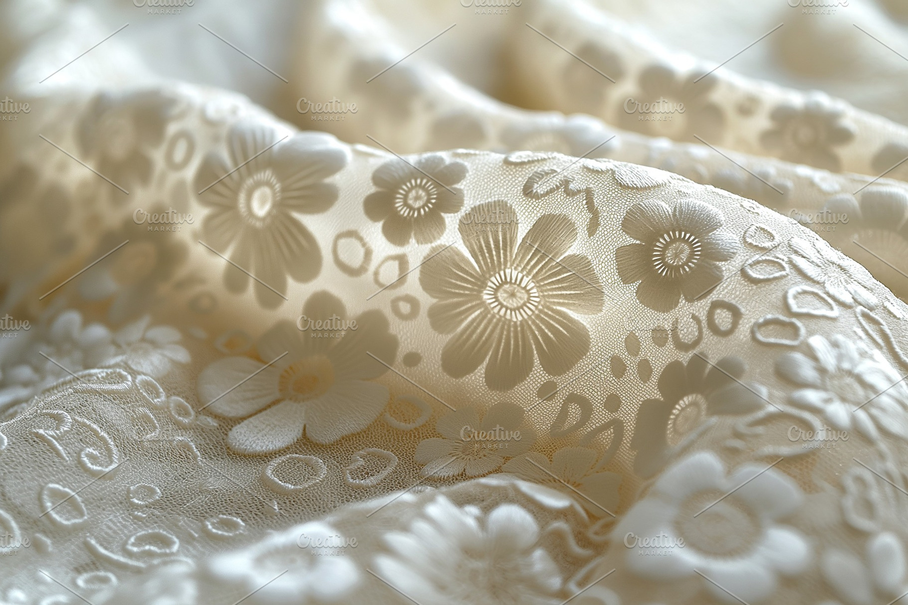 Delicate floral lace fabric showcasing intricate patterns and soft textures., a Background Photo by ImageMir