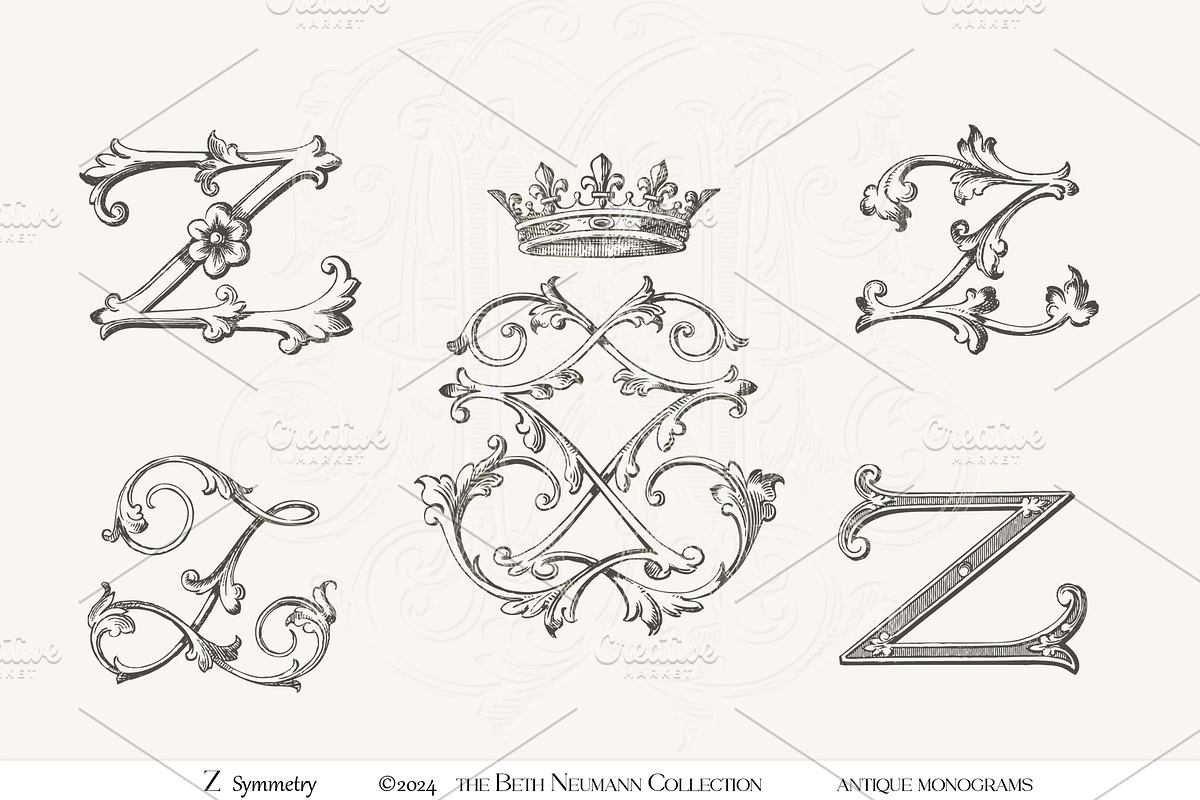 Antique Vintage Monogram Initial Z, an Object Graphic by Antique Monograms (Photo 1 of 4)