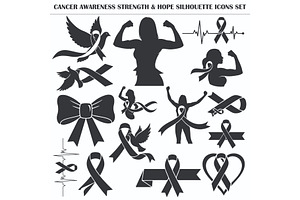 Cancer Awareness Strength Hope Set, a Healthcare Illustration by Designer_Momina
