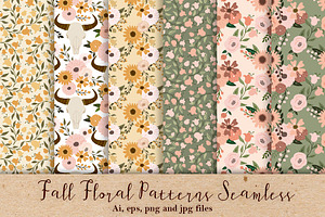 Fall Floral Patterns Seamless