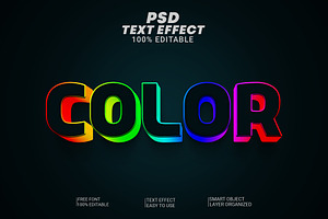 Vibrant Color Editable Text Effect