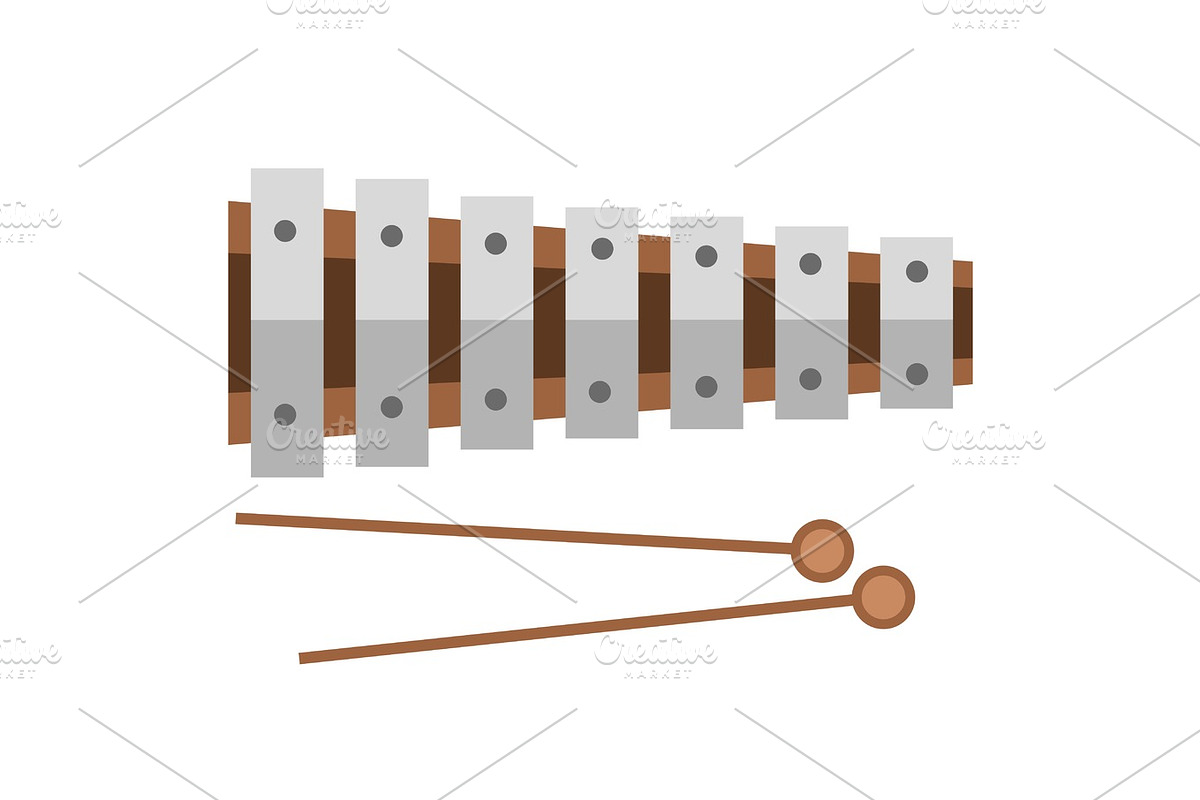 Xylophone musical sound instrument vector illustration., an Education Illustration by RocketArt