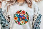 Summer Sea Turtle Floral Boho Flower, an Illustration by Sublimation Artist (Thumbnail 2 of 9)