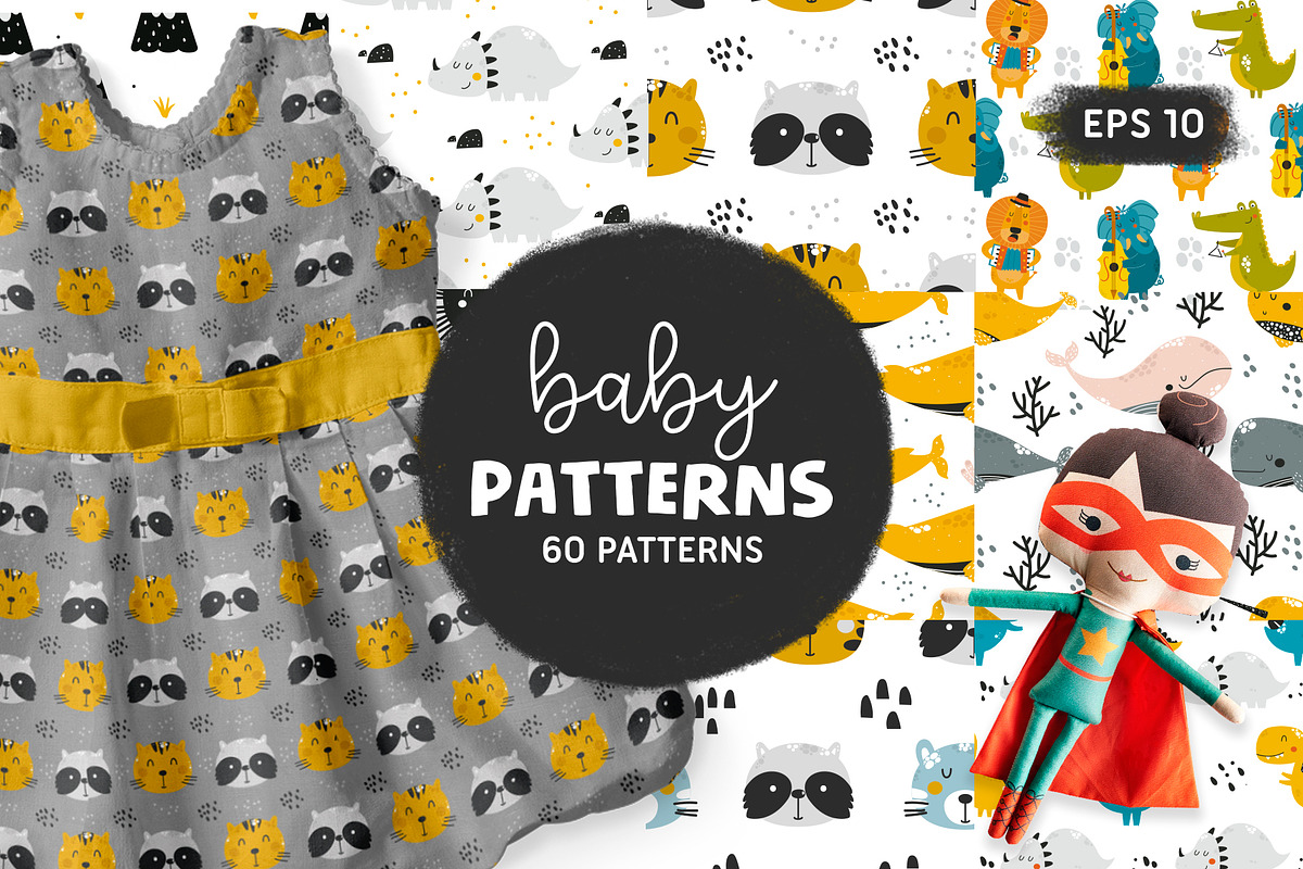 Baby patterns Bundle, an Animal Illustration by Sumacj (Photo 1 of 13)