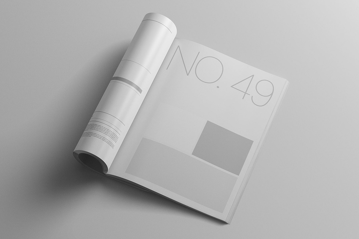 Open Magazine Rolled Page Mockup, a Books & Magazine Mockup by Graphic Pear