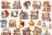 Christmas fair watercolor clipart, a Decorative Illustration by Hello My Print (Thumbnail 6 of 10)