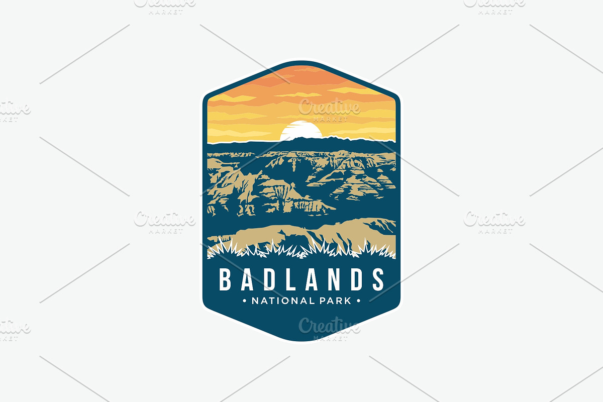 Badlands National Park Emblem Logo, a Branding & Logo Template by swarnstudio