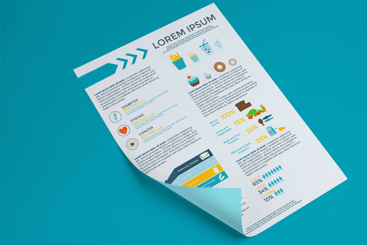 Obesity Infographics templates, a Food Illustration by UTM Studio (Photo 4 of 7)