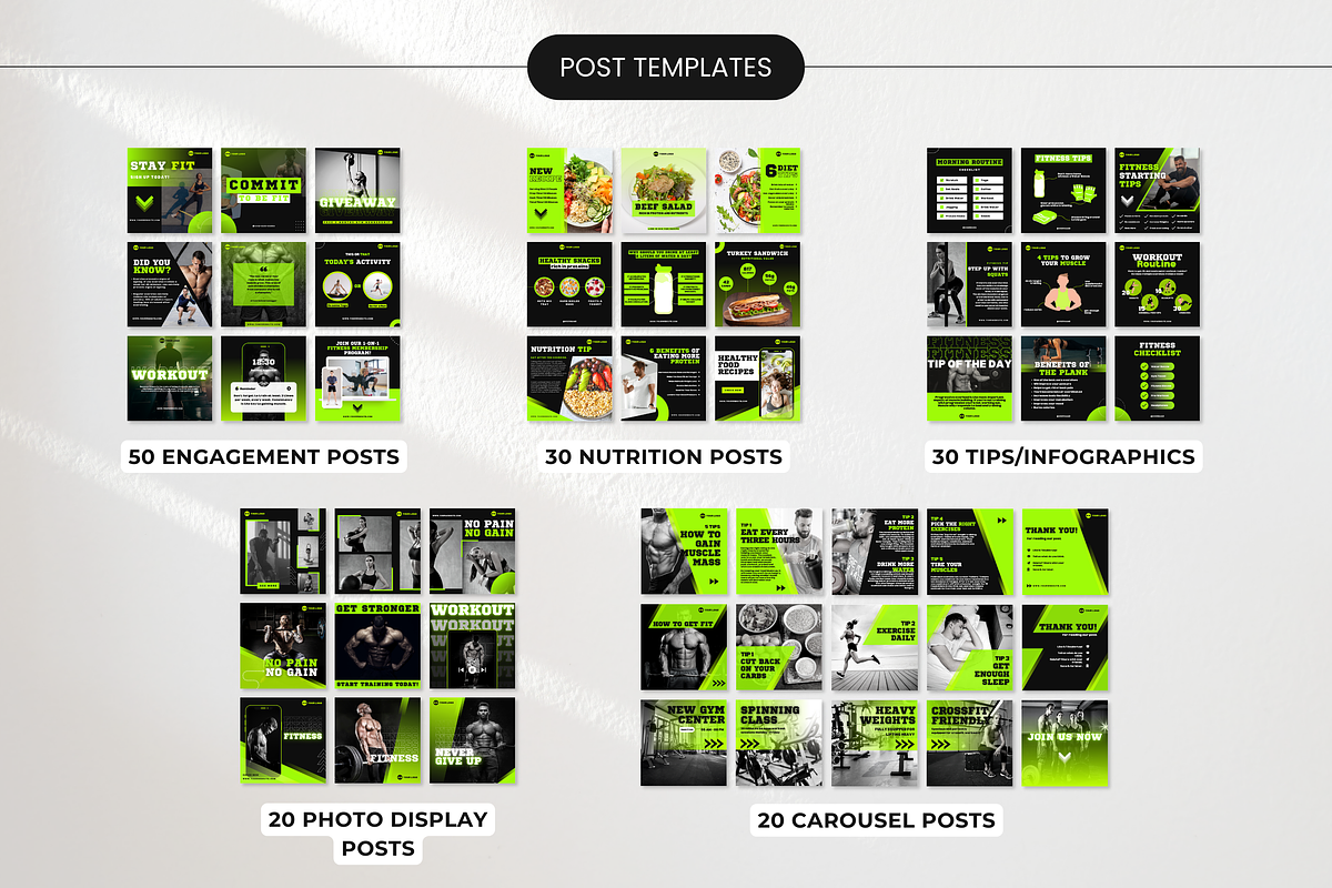 Fitness Coach Social Media Bundle, a Social Media Template by DigiPax (Photo 3 of 10)
