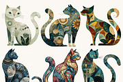 Whimsical Folk Art Cat Clipart, an Animal Illustration by Design Scotch (Thumbnail 8 of 9)