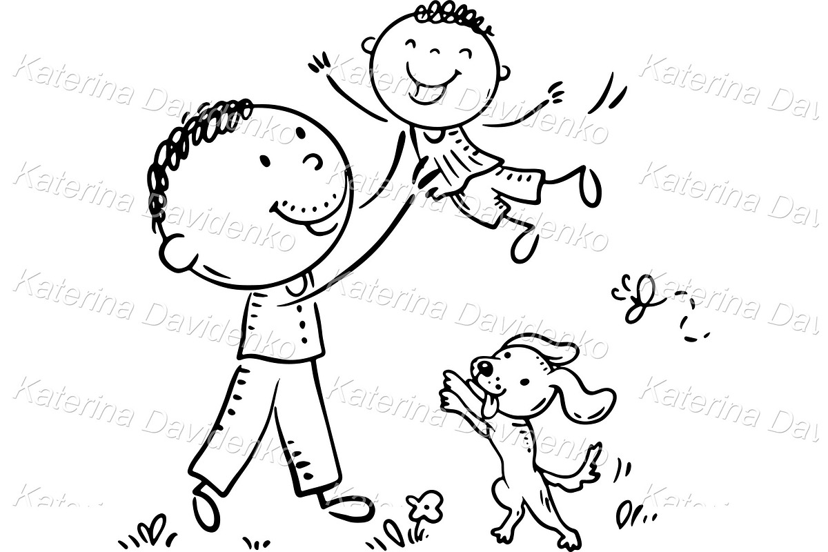 Cartoon family spends time together, a Person Illustration by Bubert Art (Photo 6 of 8)