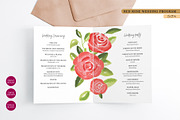 Red Rose Floral Wedding Program, an Invitation Template by Beyond Muse (Thumbnail 1 of 4)