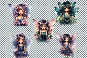 Cute Floral Fairy Cliparts