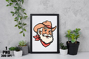 Christmas Western Cowboy Santa Face, an Illustration by Daily.Designs (Thumbnail 2 of 5)