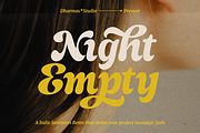 Night Empty - Italic Seventies Retro, a Sans Serif Font by Dharmas Foundry (Thumbnail 1 of 15)