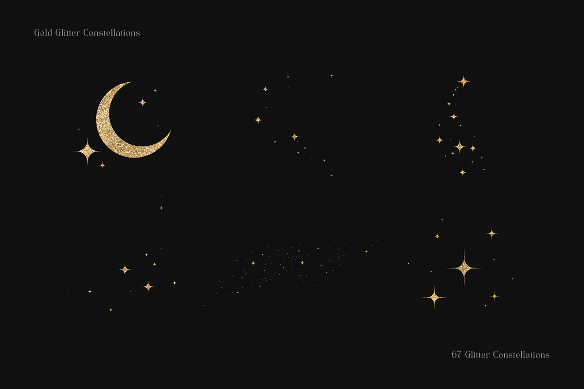 67 Gold Glitter Constellations, an Object Graphic by Ksuview (Photo 4 of 12)