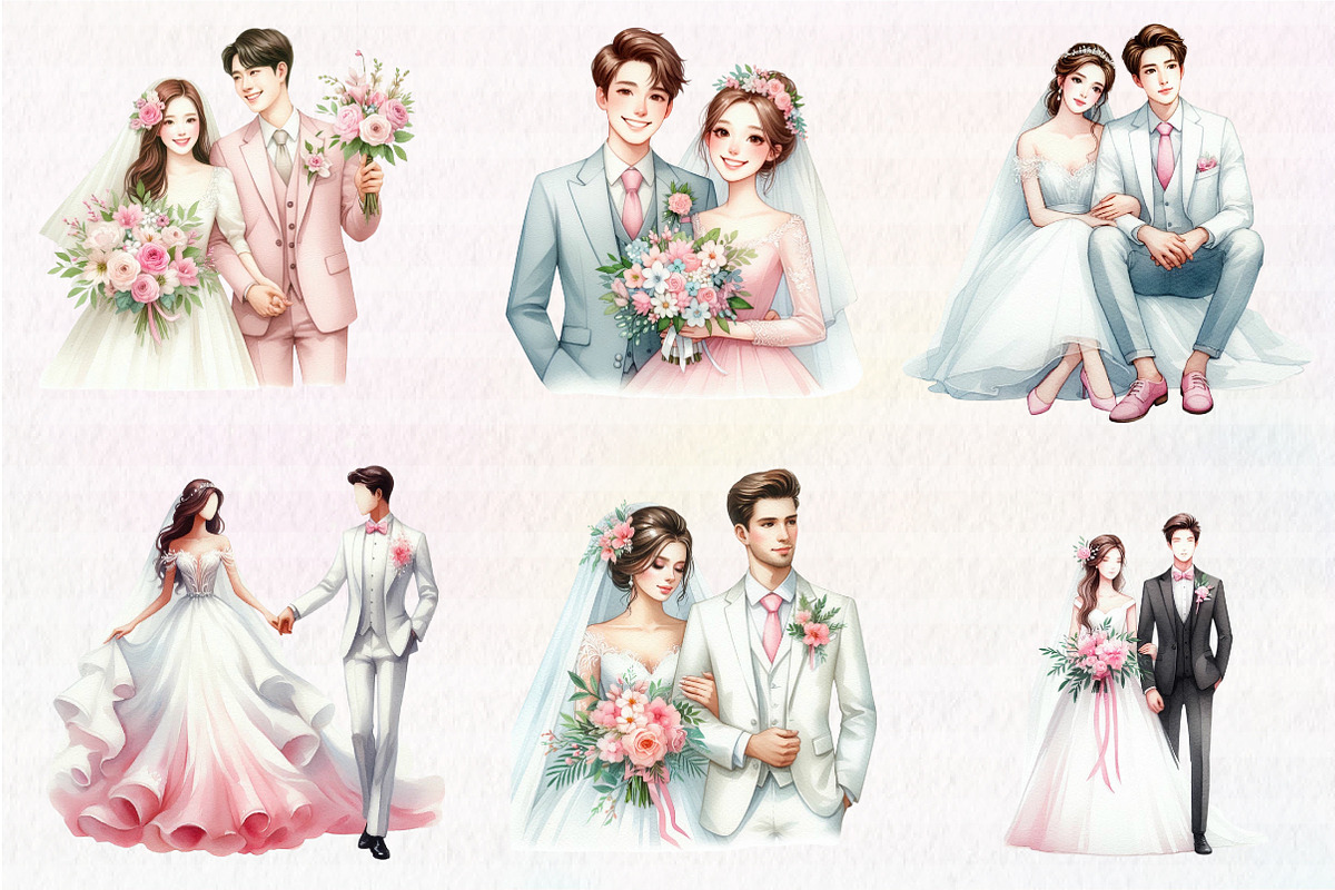 Cute Wedding  Clipart, an Illustration by CreationArt (Photo 2 of 7)