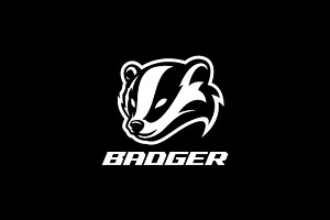 Bold Black White Badger Head Logo, a Branding & Logo Template by Signatoro