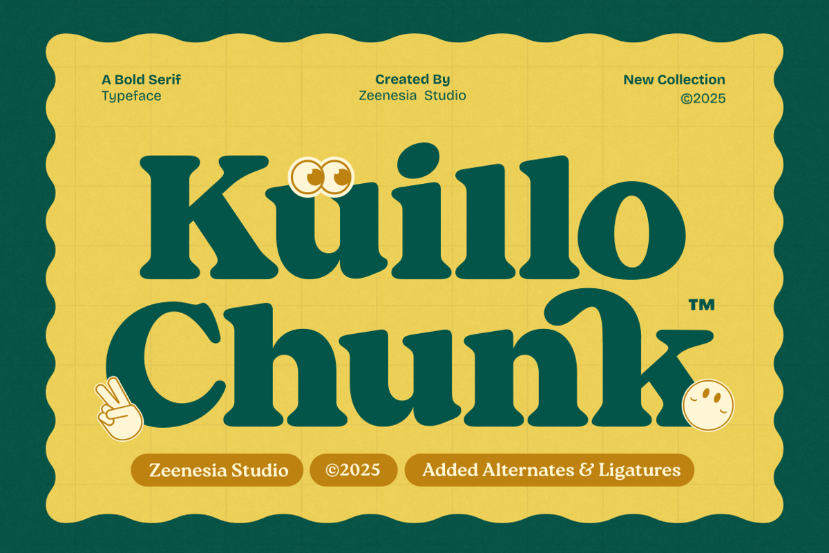 Kuillo Chunk, a Serif Font by zeenesia (Photo 1 of 19)