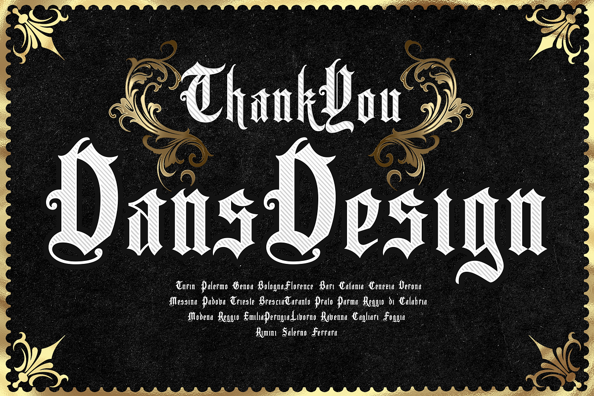 Crowers  luxury Blackletter, a Blackletter Font by dansdesign (Photo 8 of 8)