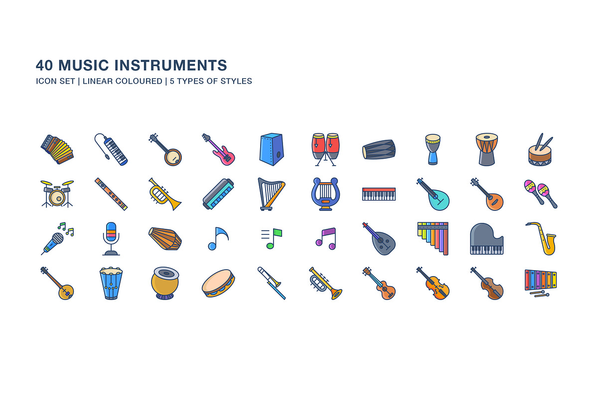 Music Instruments icon set, an Icon by Icongeek26 (Photo 4 of 6)
