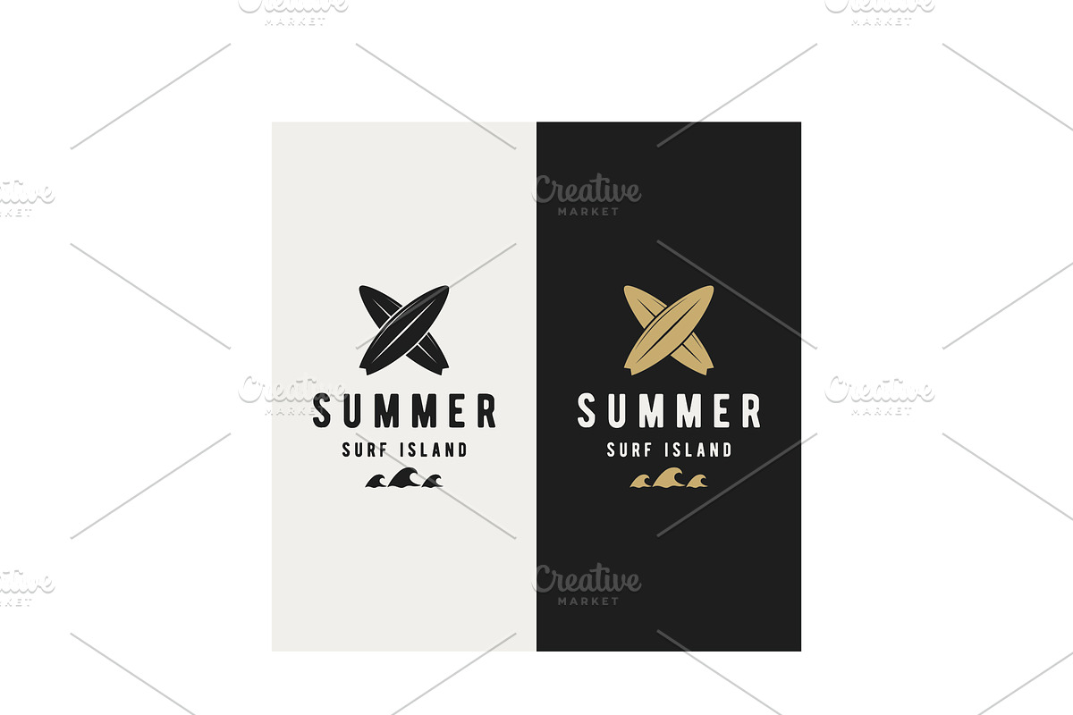 Surf summer retro vintage logo templ, a Branding & Logo Template by LOGOCREATIVE