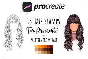 15 Hair Stamps For Procreate Bonus