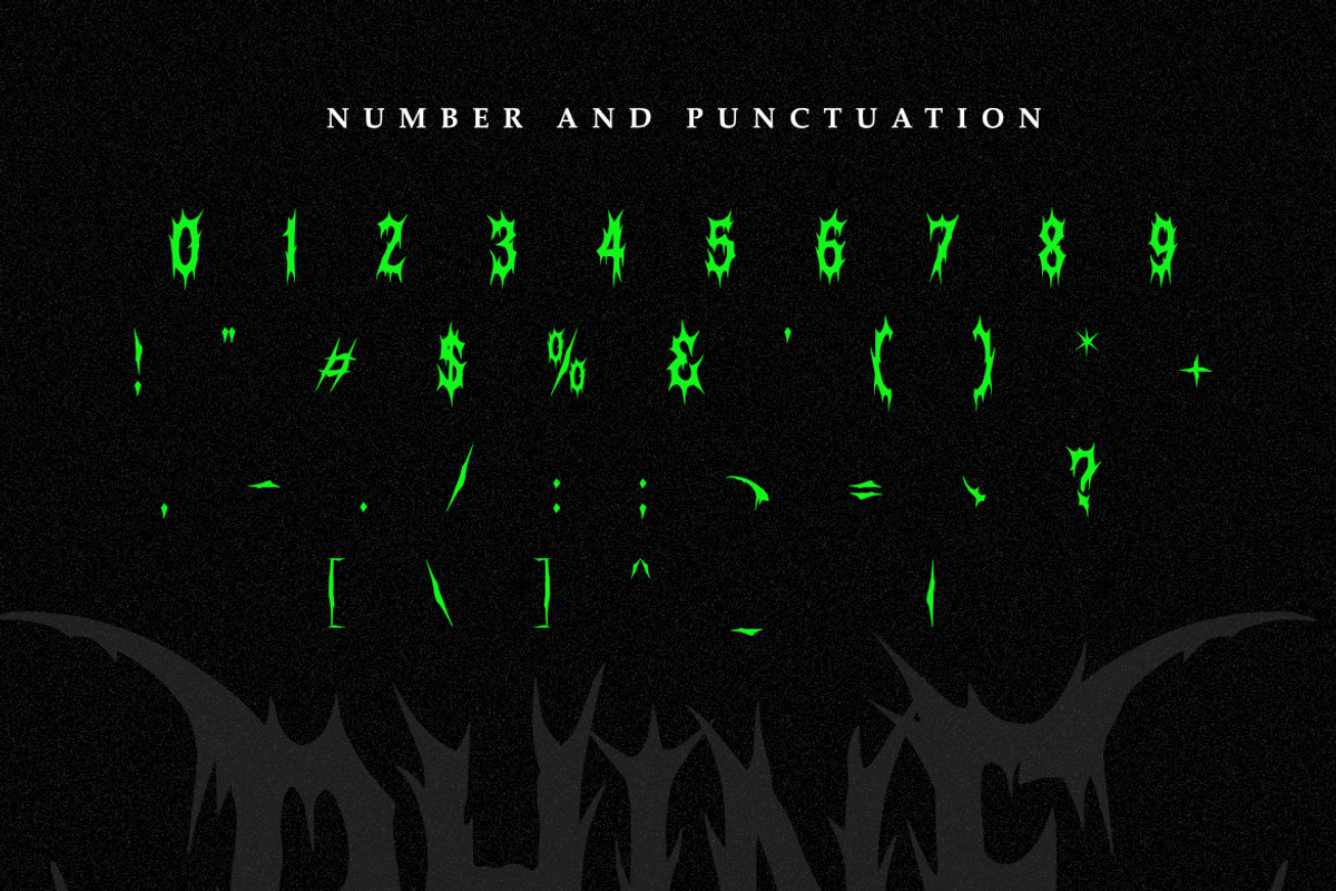 Rhine Infection - Death Metal Font, a Blackletter Font by Masyafi Studio (Photo 3 of 9)