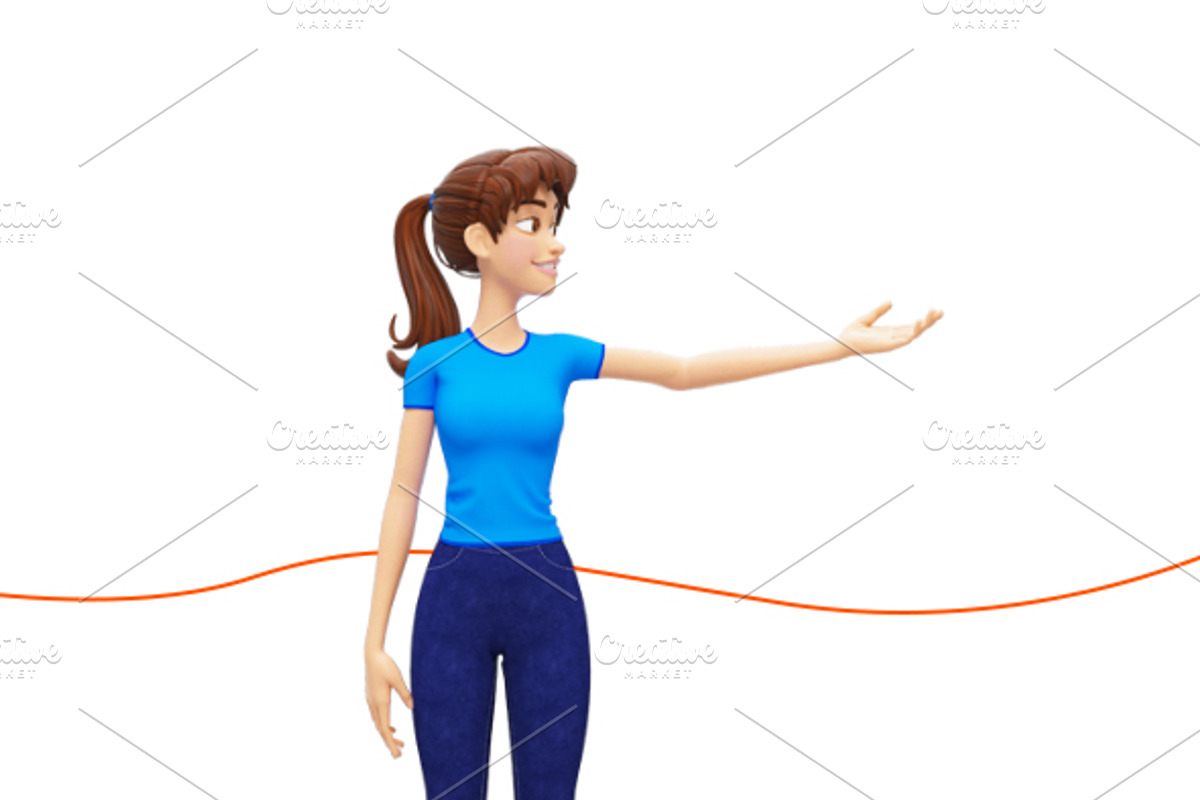 Jenny Cartoon 3D Character Promo Set, a Person Illustration by Oleg Ribar (Photo 19 of 26)