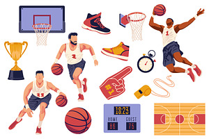 Basketball Set, a Sport Illustration by alexdndz